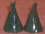 Teepee shakers glazed turquoise